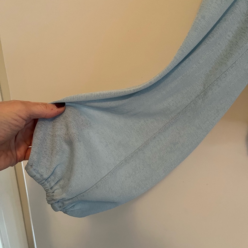 Anthropologie Light Blue Ruched Blouse - Picture 3 of 5